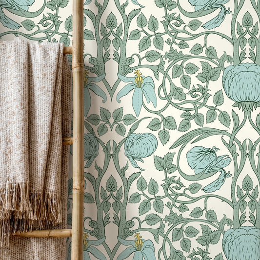 Pastel Art Nouveau Wallpaper